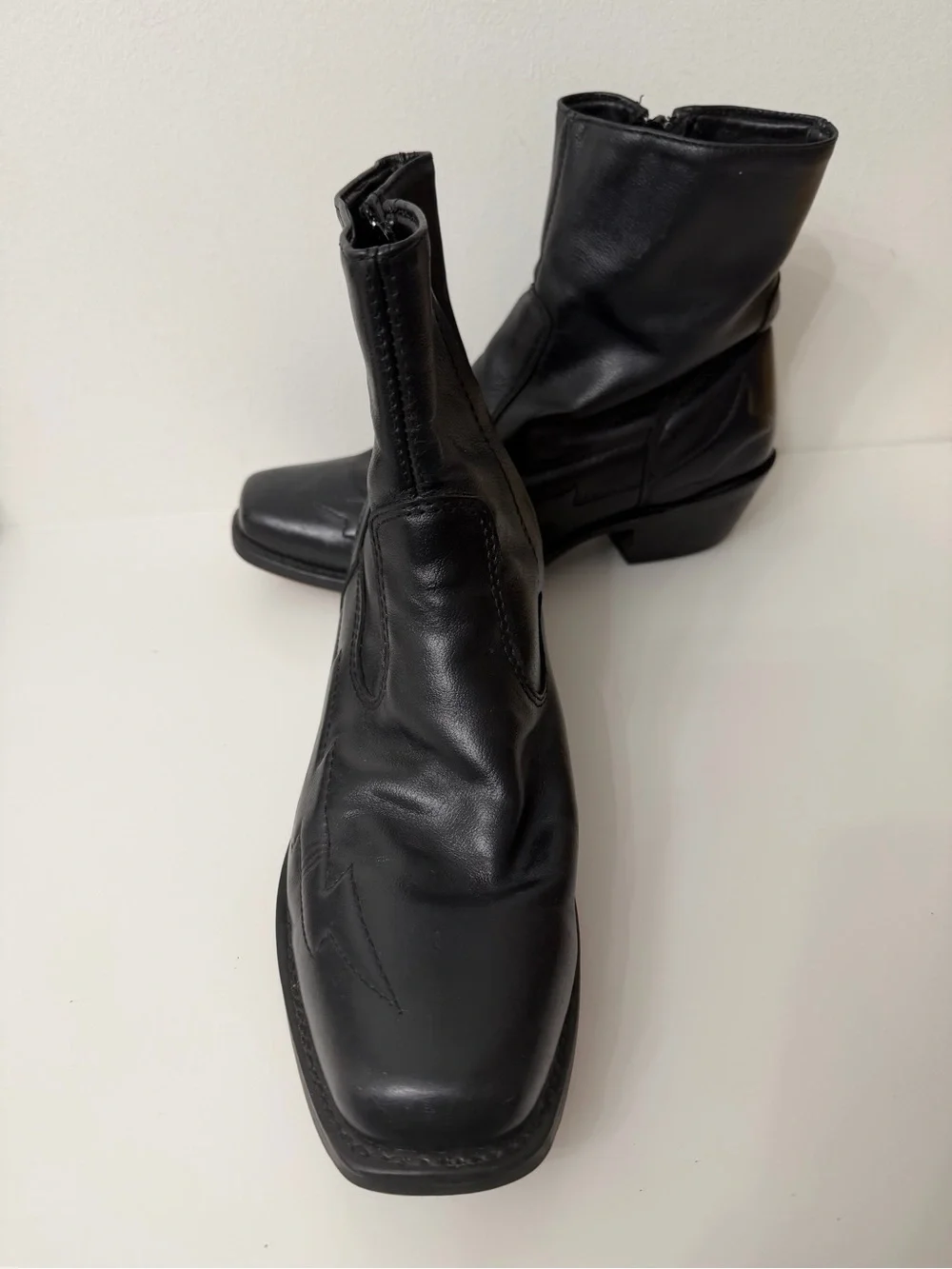 Laredo Black Leather Western Ankle Boots Men’s Size 10.5